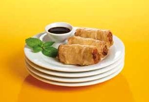 Nems au poulet, Sauté de bœuf et Doré de colin par Brake