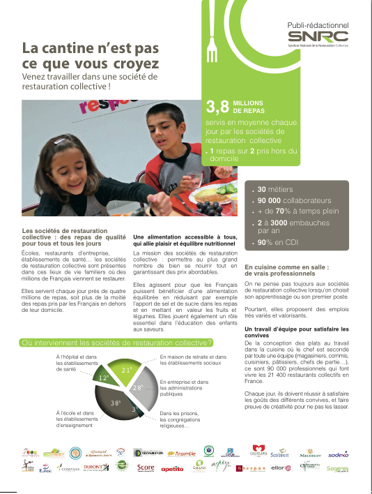 Le SNRC valorise les métiers de la restauration collective