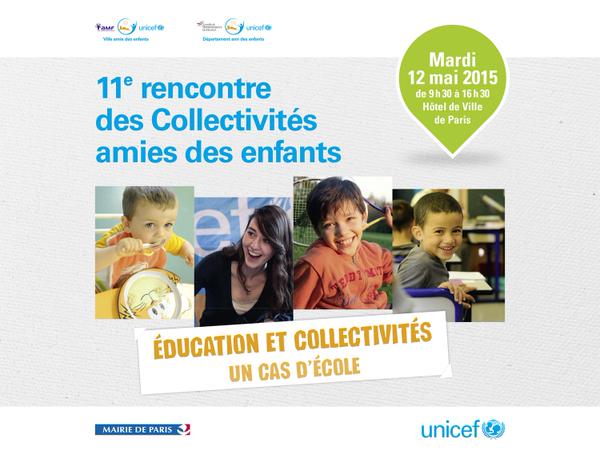 « Education et collectivités », thème de la 11ème Rencontre des Collectivités amies des enfants