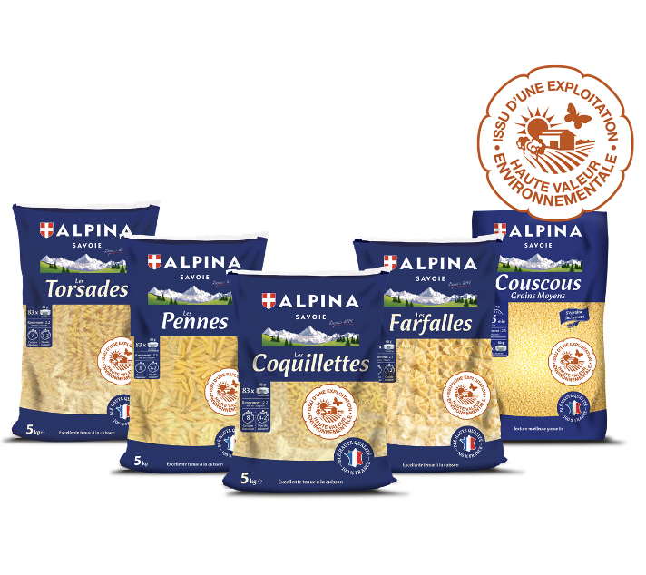 De nouvelles pâtes au blé certifié HVE par Alpina Savoie