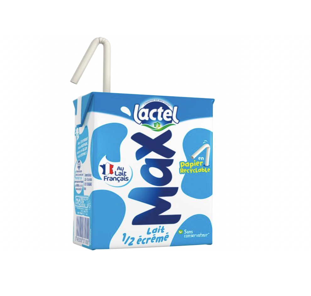 Une nouvelle paille en papier recyclable pour les briquettes Lactel Max