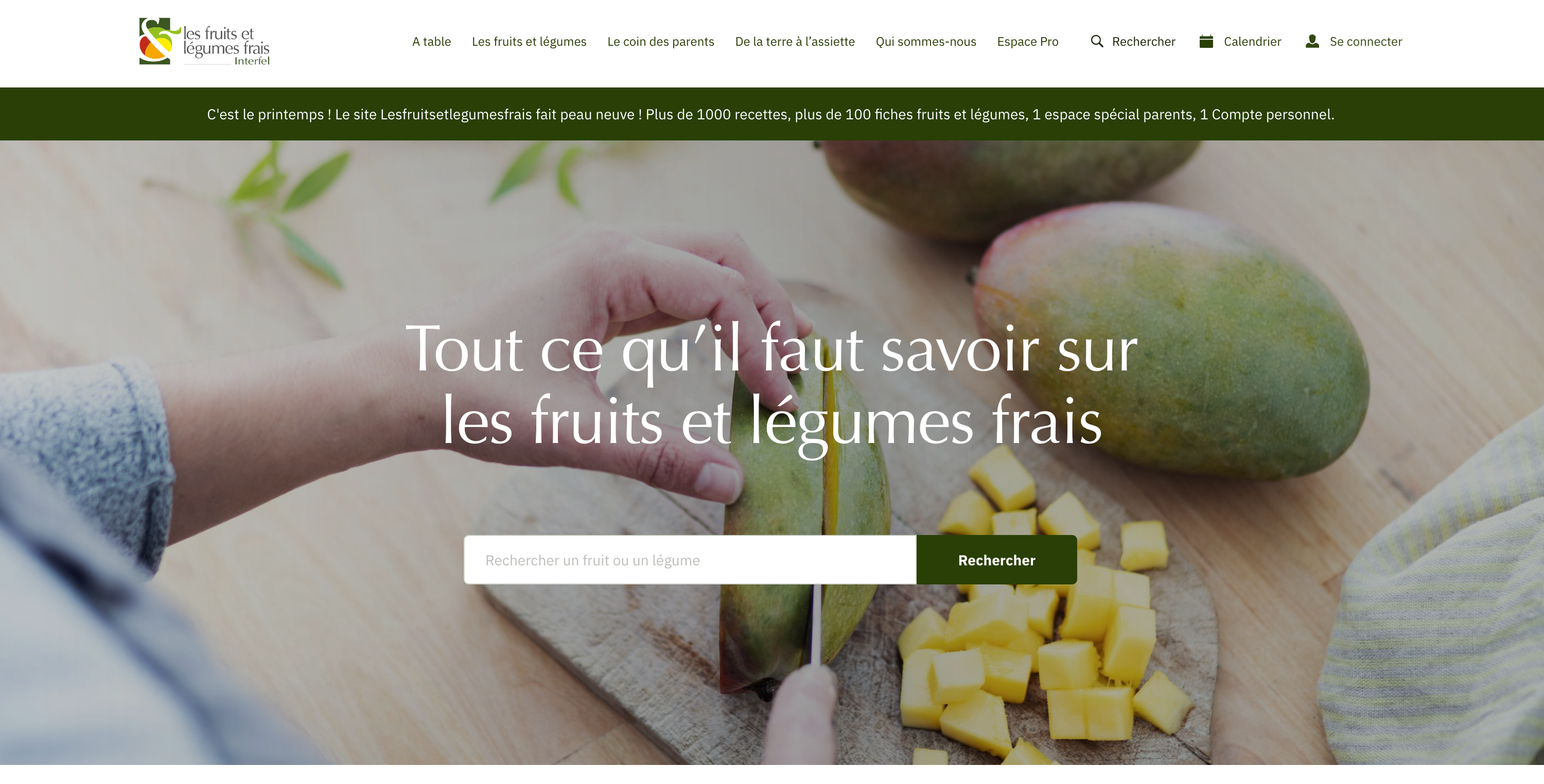 Un nouveau site repensé et redesigné pour lesfruitsetlegumesfrais.com