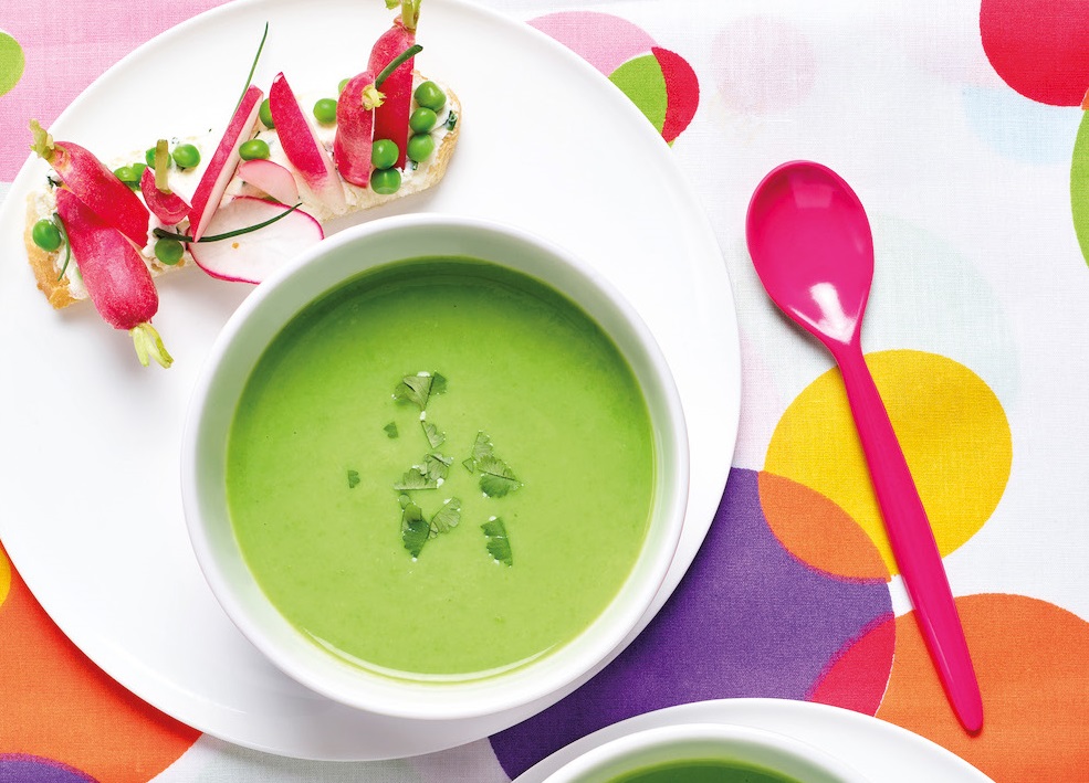 Idée recette : Vichyssoise de petits pois et ses radis bio