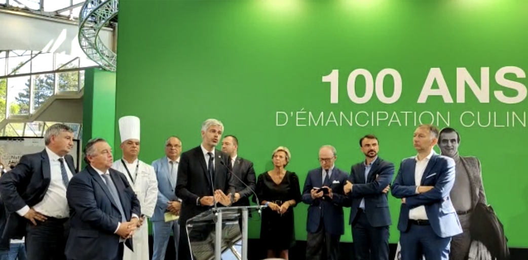 Laurent Wauquiez, Olivier Ginon et Marie Odile Fondeur inaugurent la 20ème édition du Sirha