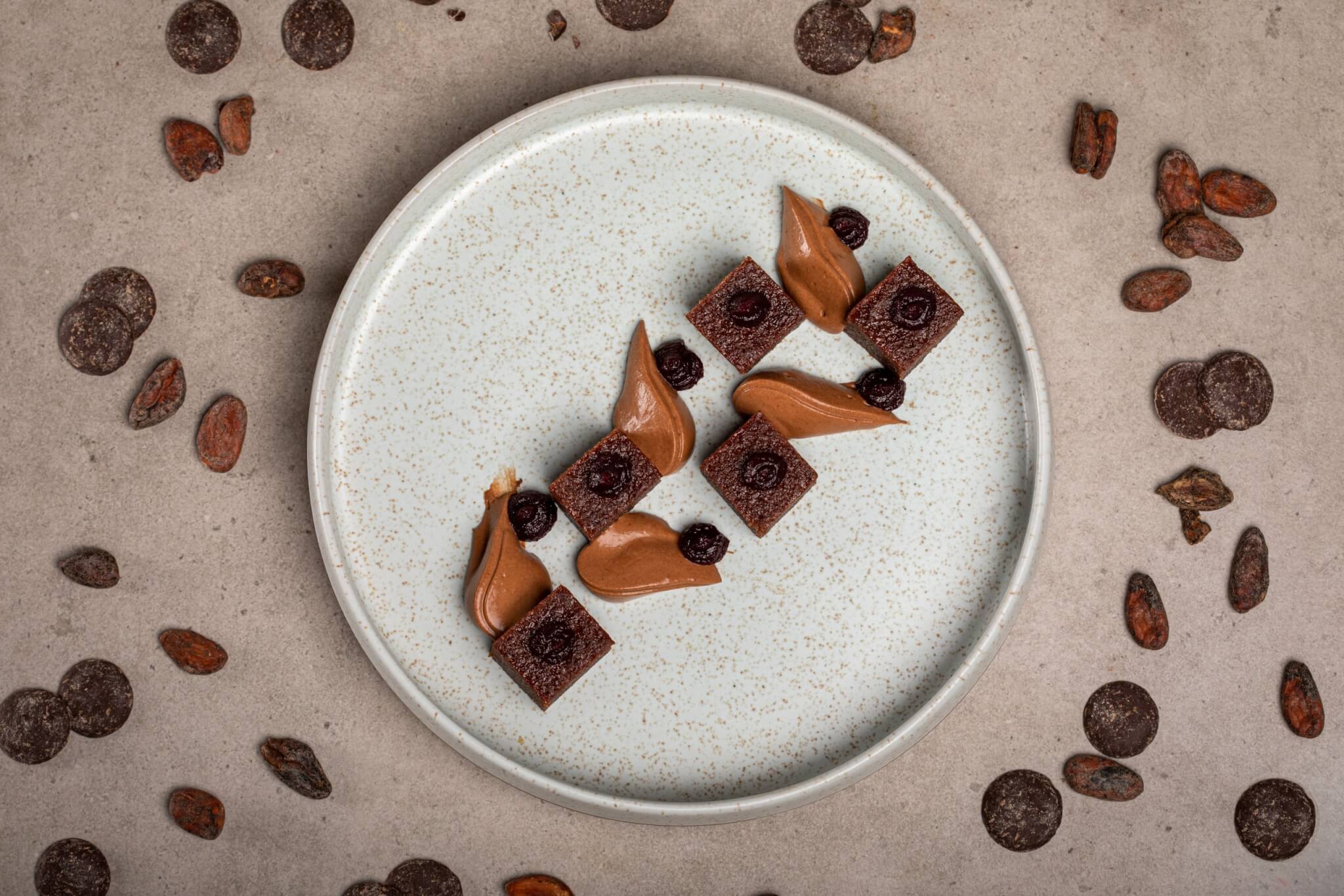 Un gâteau au chocolat en texture modifiée par Nutrisens