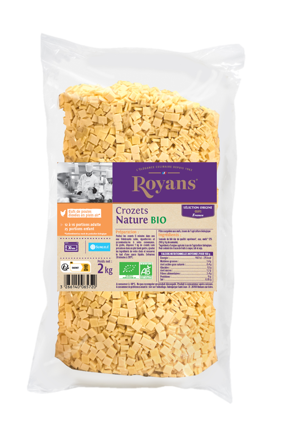 Royans dévoile ses Crozets surgelés bio